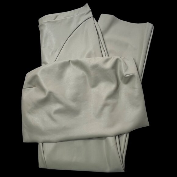 SKIMS Faux Leather Set Tube Top + Boot Cut Pants Shell 3X - Picture 2 of 16